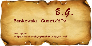 Benkovsky Gusztáv névjegykártya